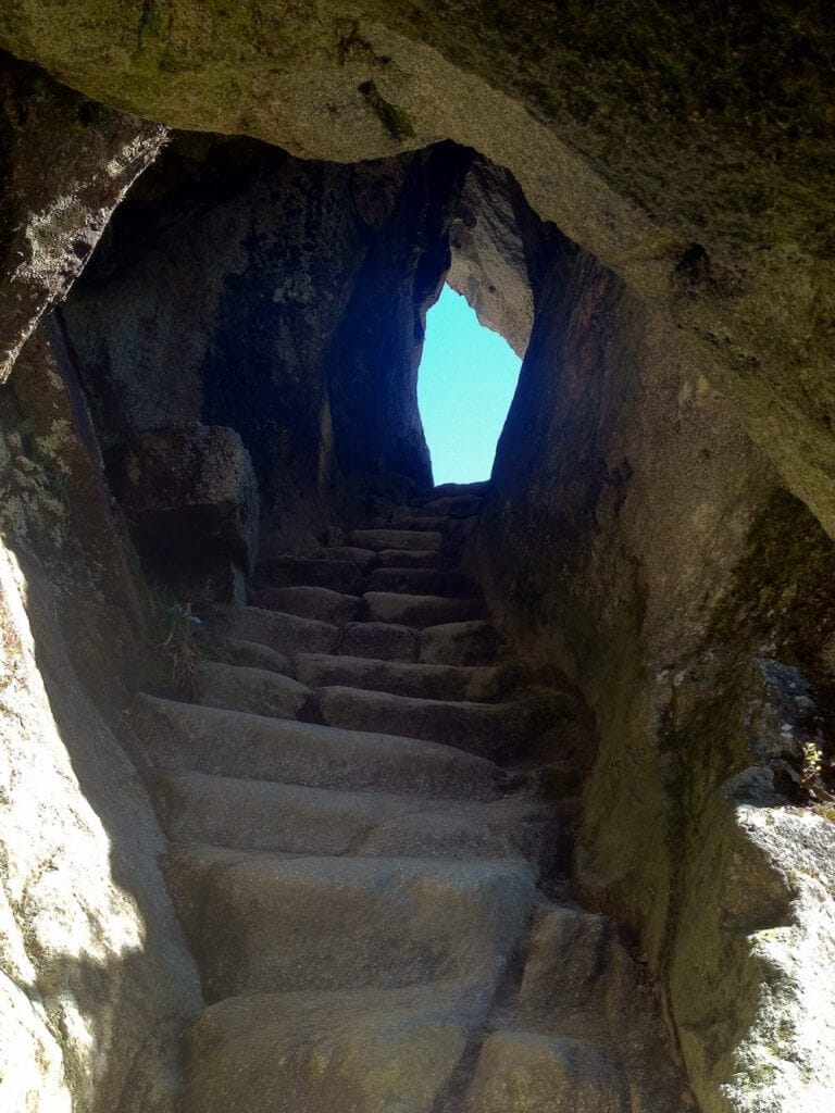 Inca Trail stairs original Inca trail tunnel