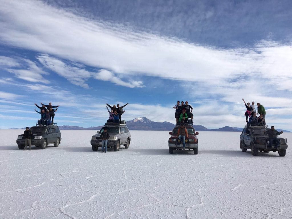 Bolivia, Salt Flats, Salar De Uyuni, team, 4X4