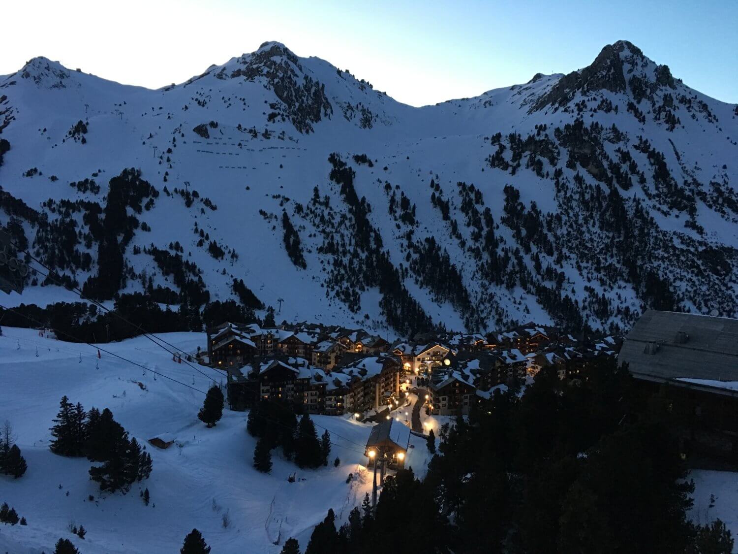 picture postcard villages, les arcs 1950 sunset