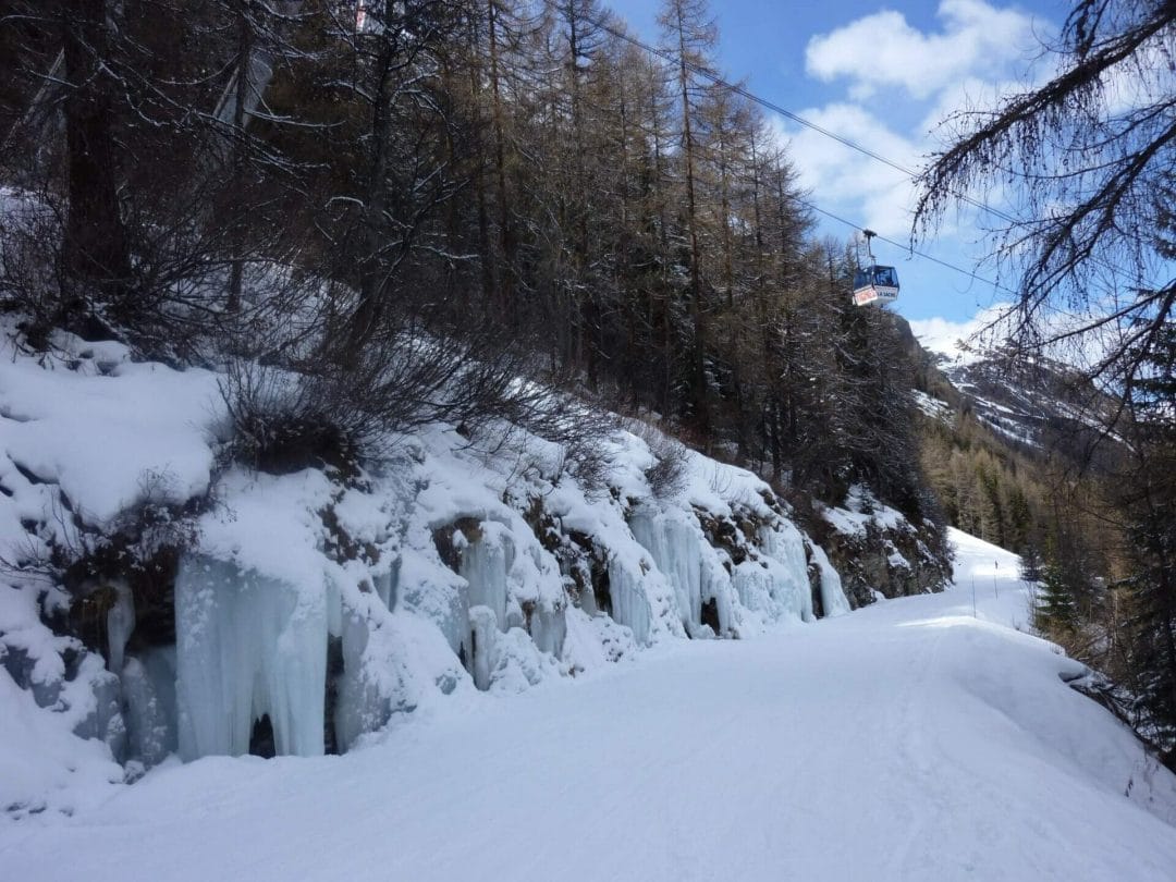 frozen waterfall, tignes