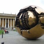 belvedere courtyard Vatican museum, sphere within a sphere Vatican museum, Arnaldo pomodoro sculpture Vatican museum
