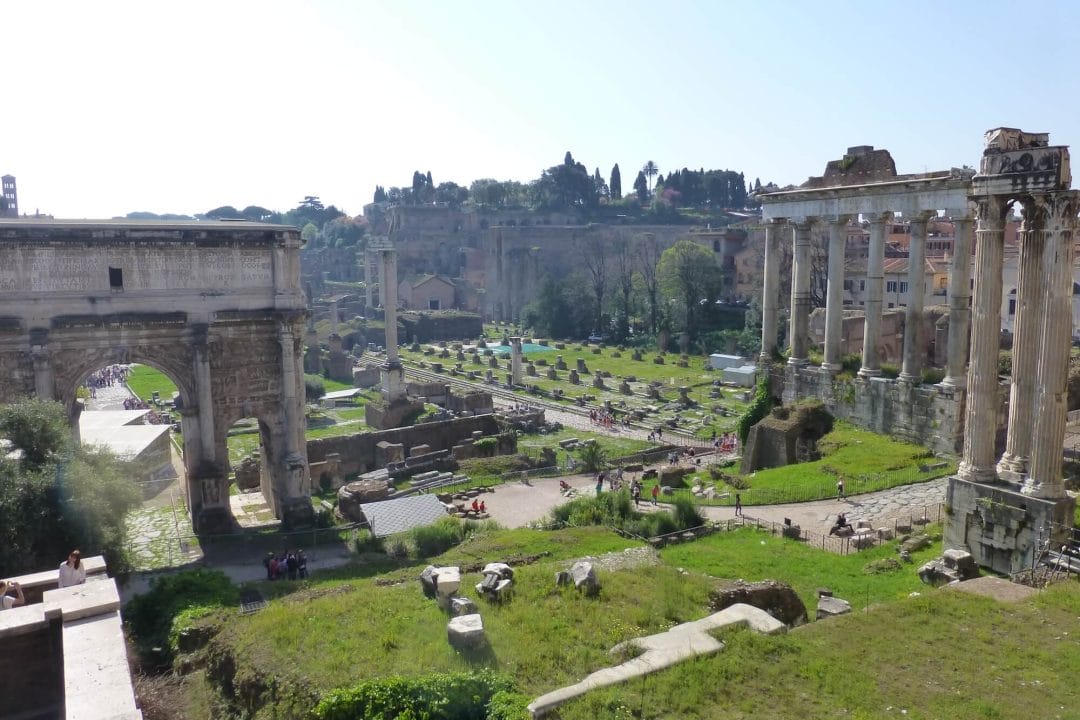 roman forum, looking out over roman forum