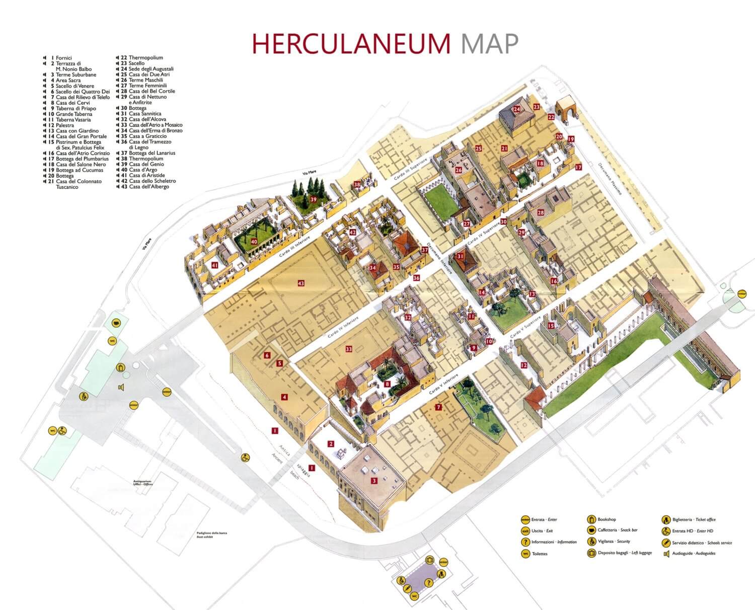 Herculaneum audioguide map