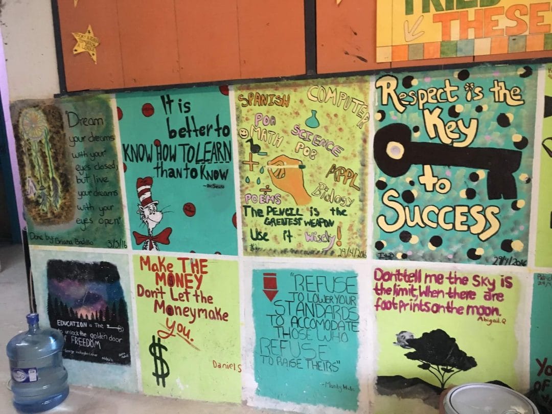 student motivational murals ocean academy Belize