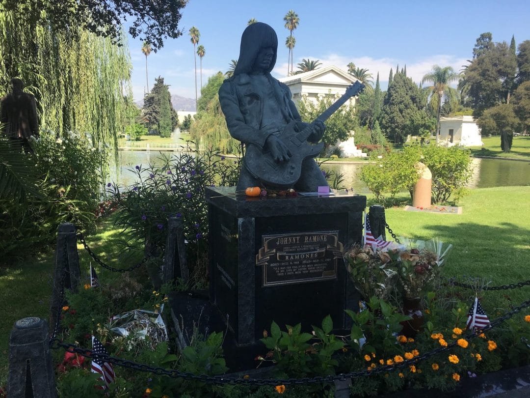 Johnny Ramone memorial, hollywood forever cemetery