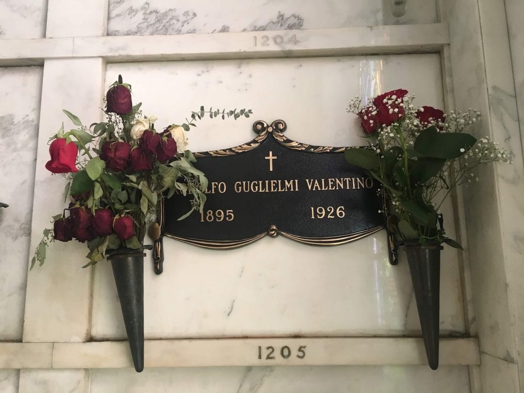 Rudolph Valentino final resting place, hollywood forever cemetery