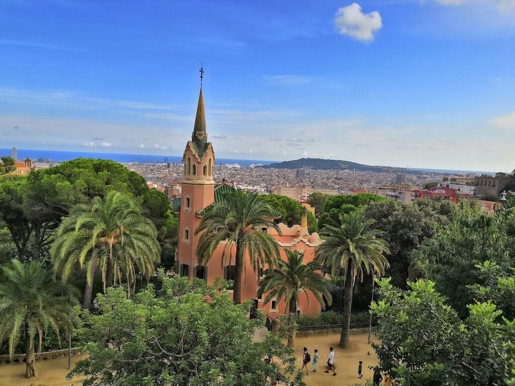 looking out over Barcelona from Park Güell