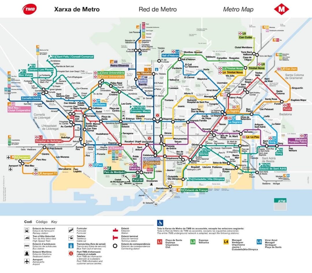 Barcelona 2018 Metro Map