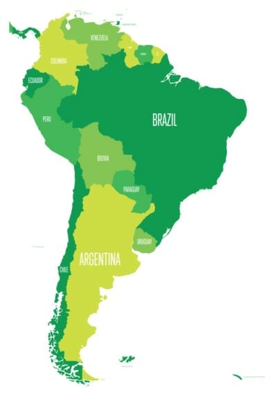 political map of South America