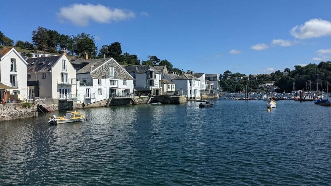 Looking along the Fowey River from the main harbour.